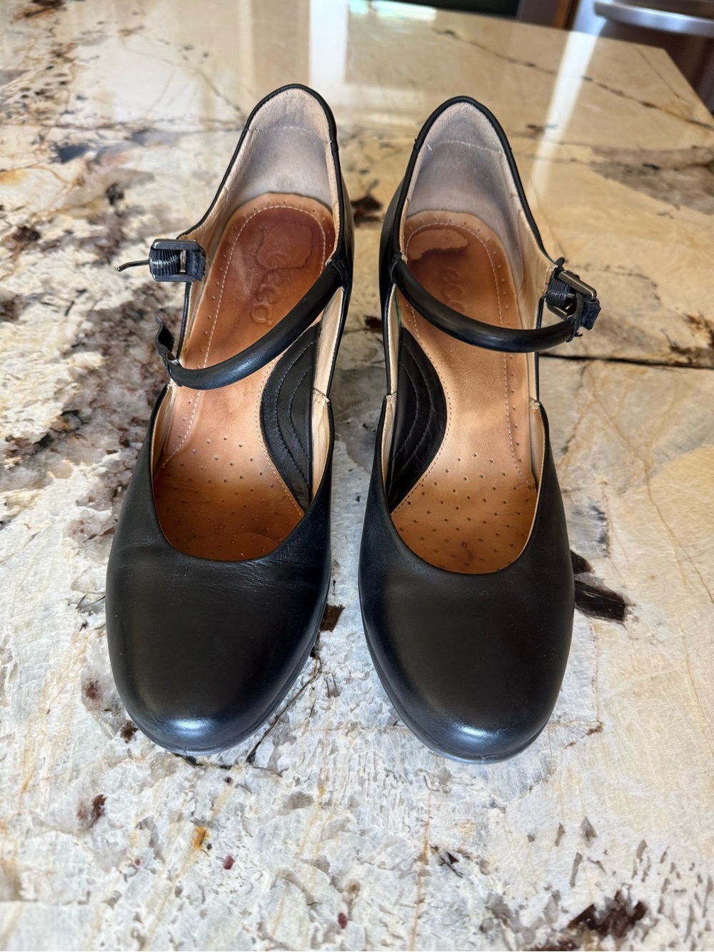 ECCO Black Leather “Shape Sculpture 65” Heels - Size 39 EU/8.5 US